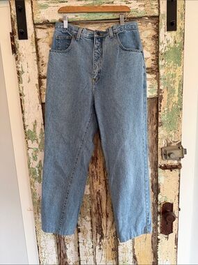 RARE Alain Delin Paris jeans High-Rise Straight Leg Jeans in Light Blue size 32